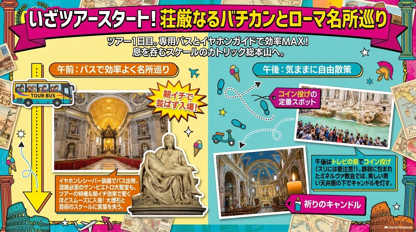 バチカンとローマ名所巡り スライドカード